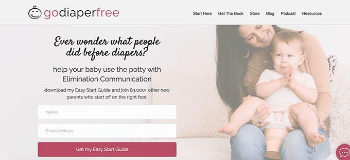 Go Diaper Free Squeeze Page example