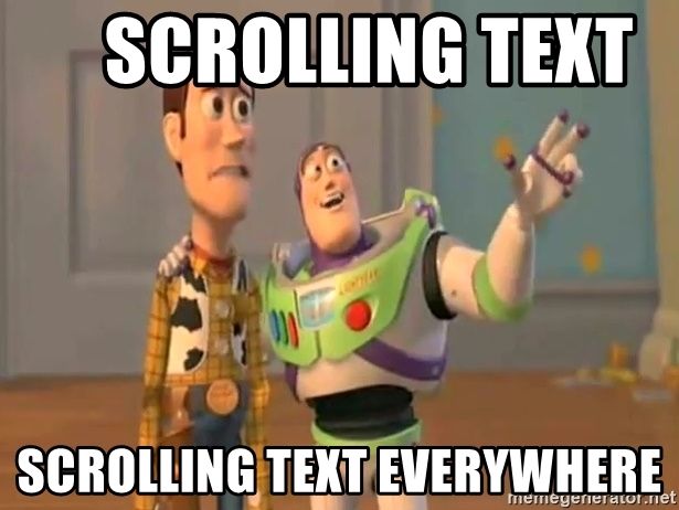 Scrolling text meme