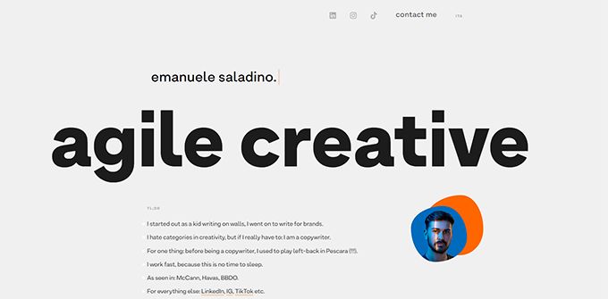 Emmanuel Saladino one page website