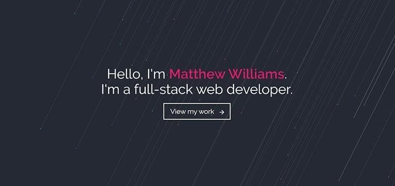 Matthew Williams Web Portfolio Example