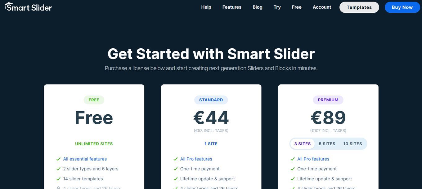 Smart Slider 3 price list