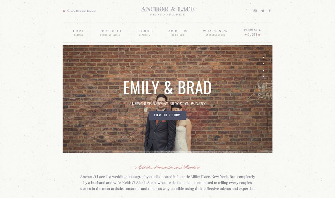 Anchor & Lace Photography Website