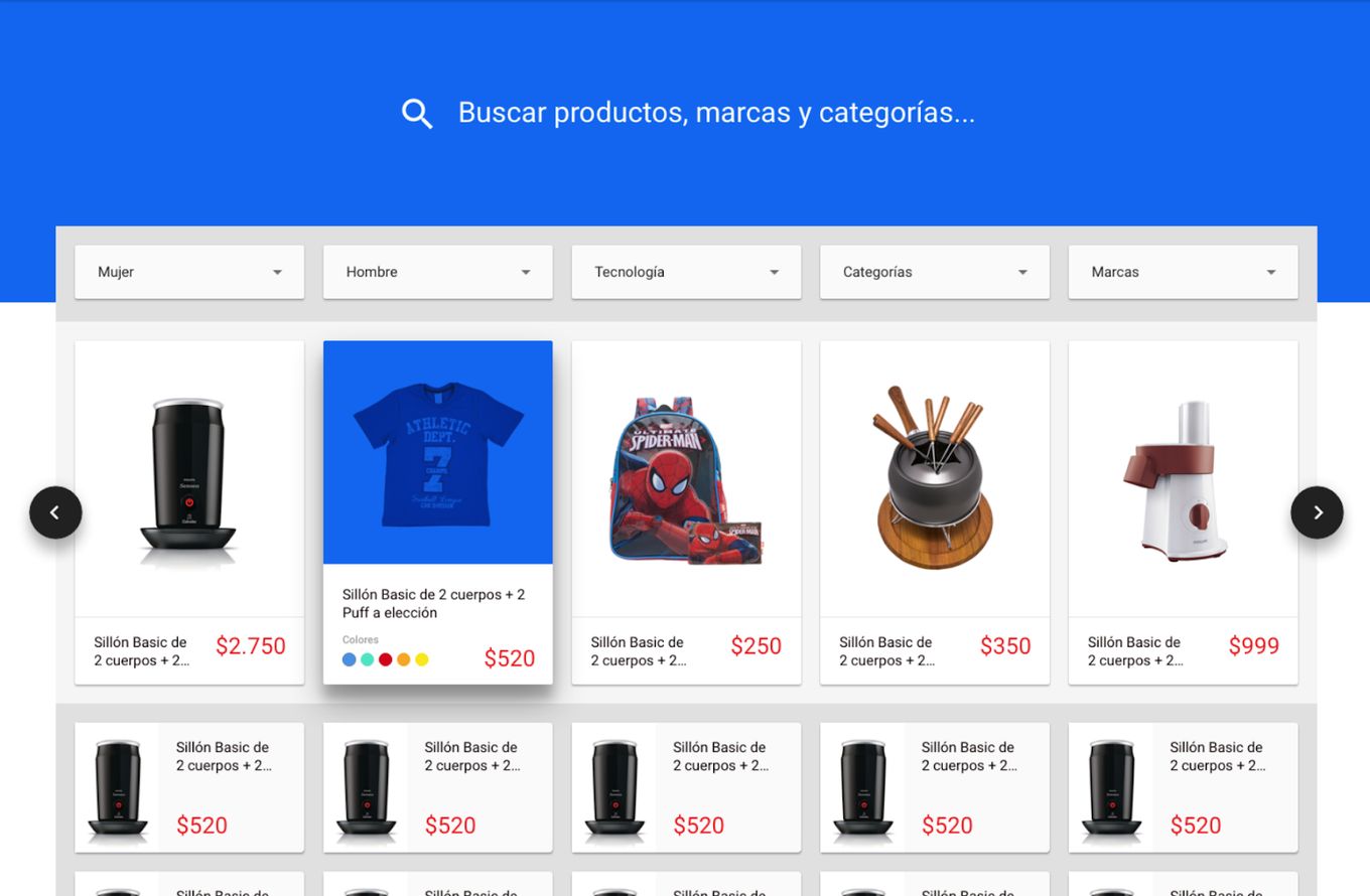 eCommerce Scanning Website Layout Example