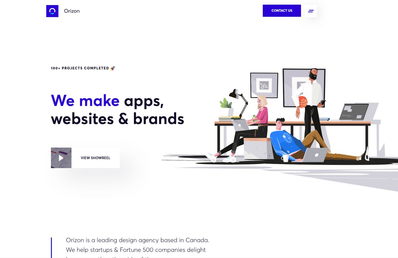 Orizon Flat Design Page