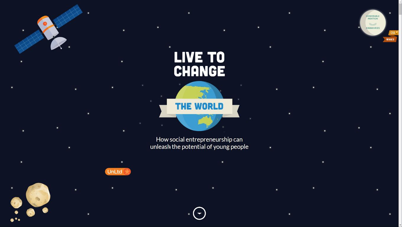 Live To Change Storytelling website for inspiration