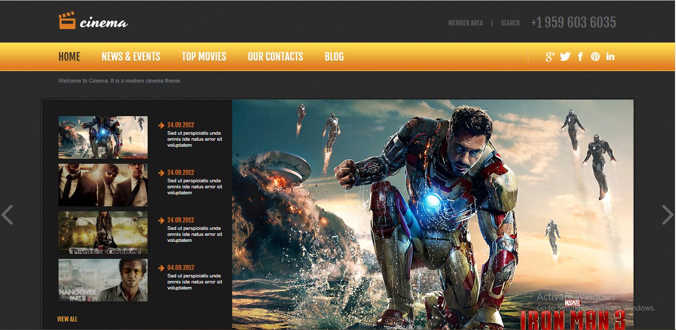 Cinema Web Template Free Download