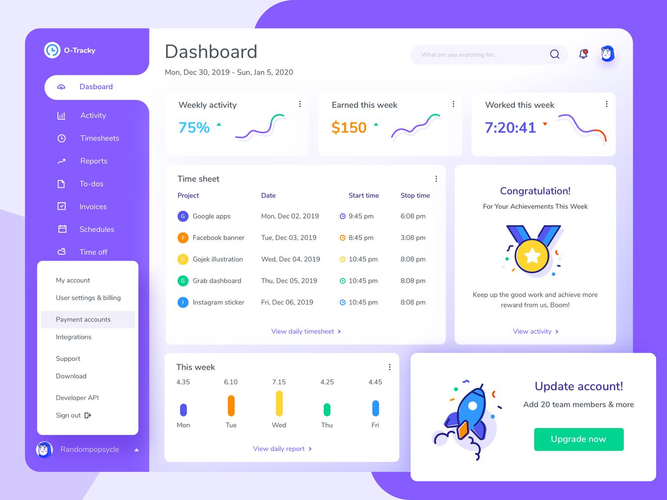 Habit & Time Tracking Web App Idea