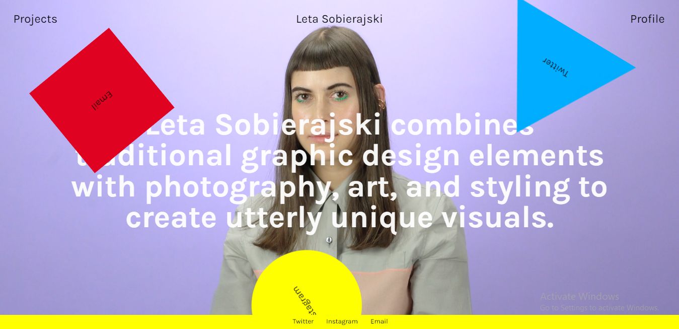 Leta Sobierajski - Aesthetically Beautiful Website Example