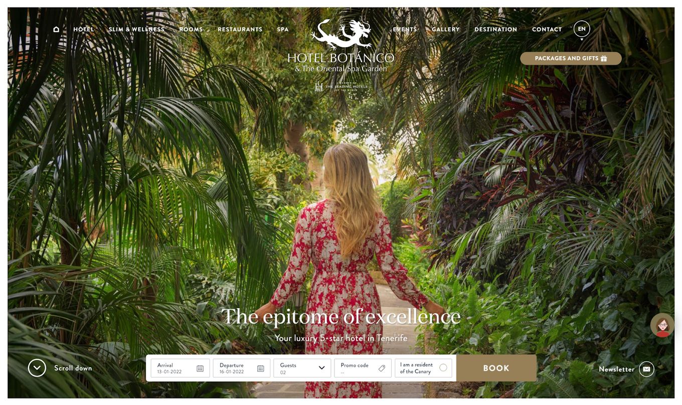 Hotel Botánico - One of the Most Beautiful Hotel Websites