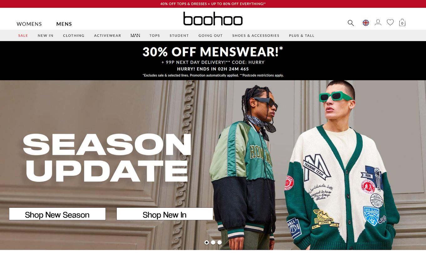 BooHoo - Fashion Website Design Example