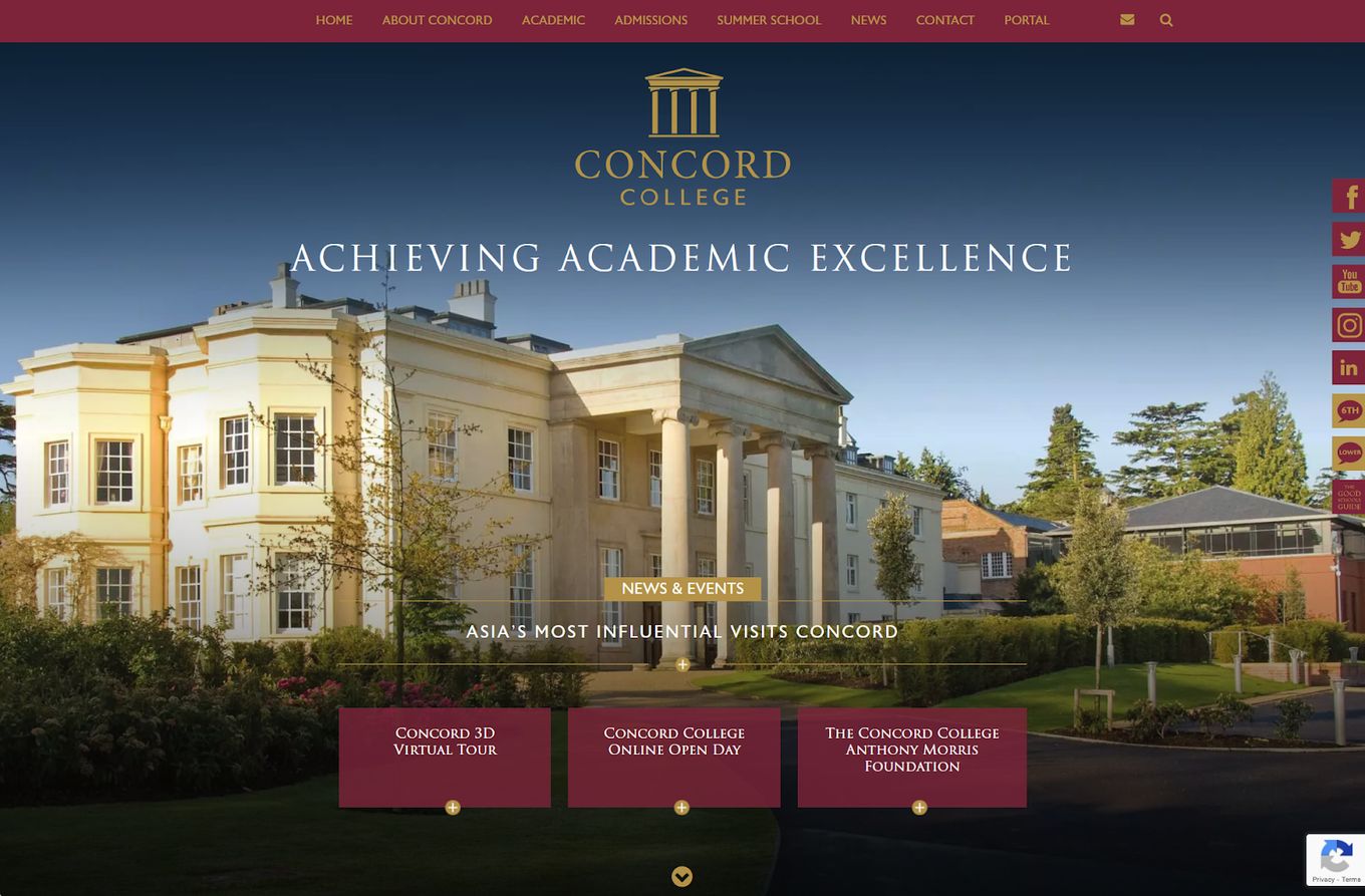 Concord College - One Of The Best School Website Designs