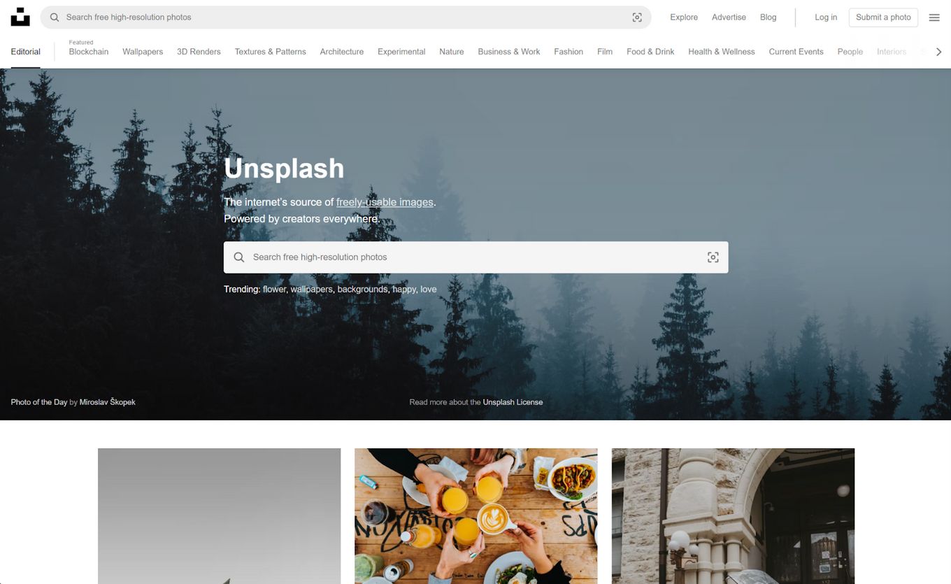 Unsplash Website - A Super Simple Design