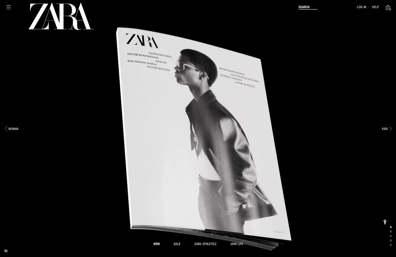 Zara Website - A Beautiful Clean Design