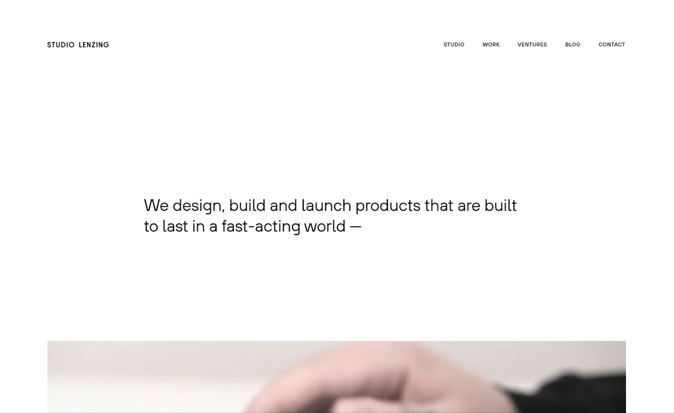 Studio Lenzing - Super Minimalistic Website Design