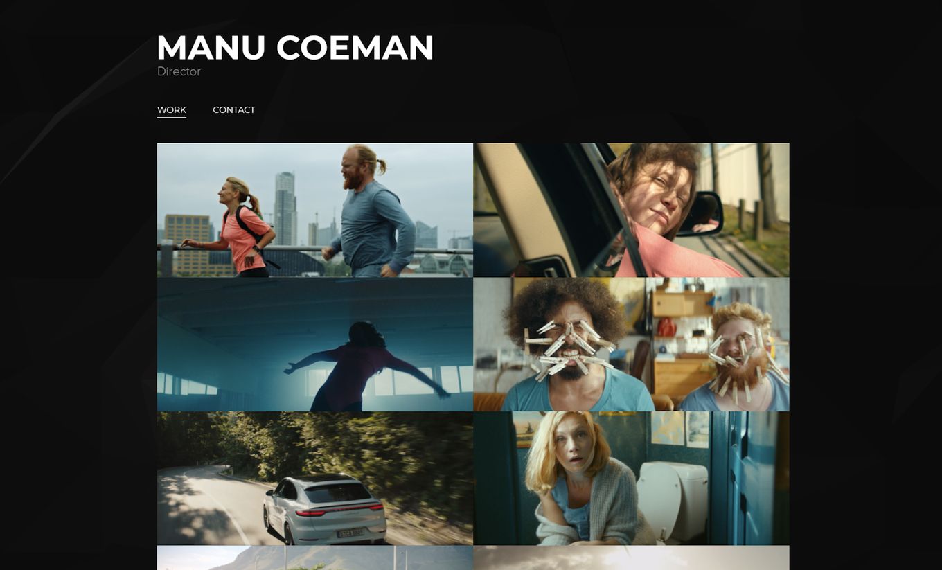 Manu Coeman - Beautiful video portfolio website