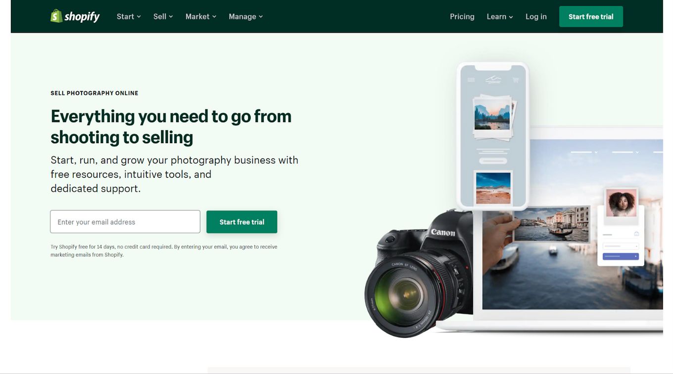 Shopify - Photographers' Website Builder