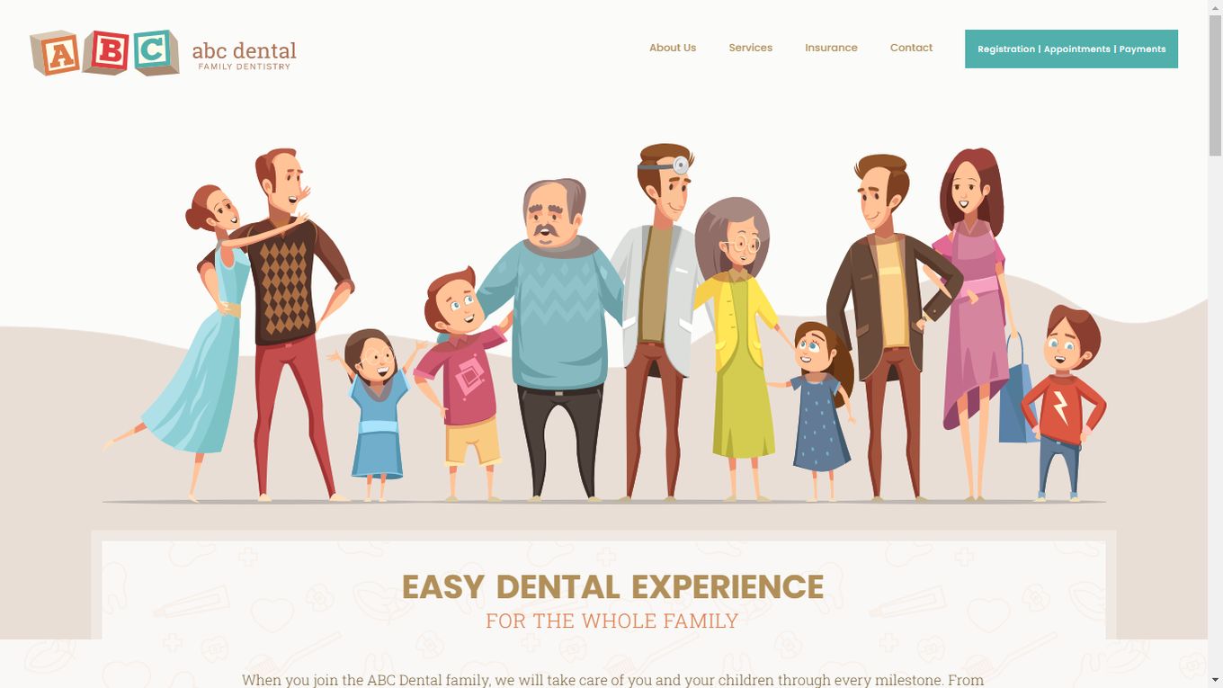 ABC Dental - A beautuful dentist website design