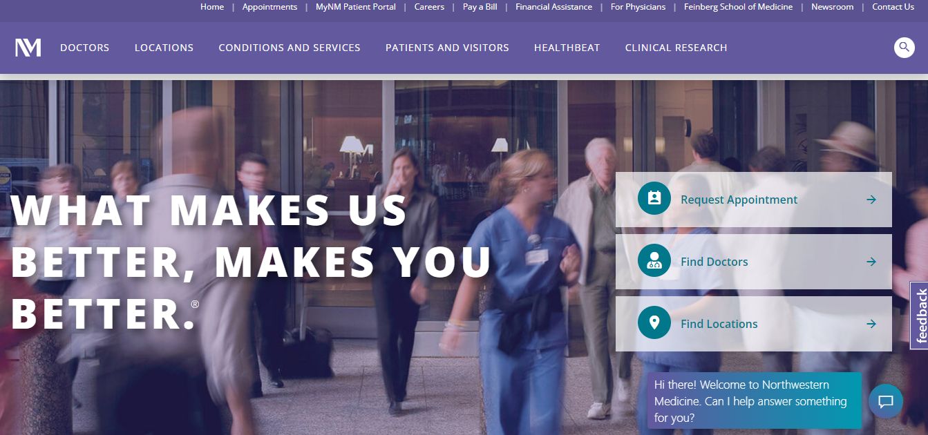Northwestern Medicine - One of the top medical website designs
