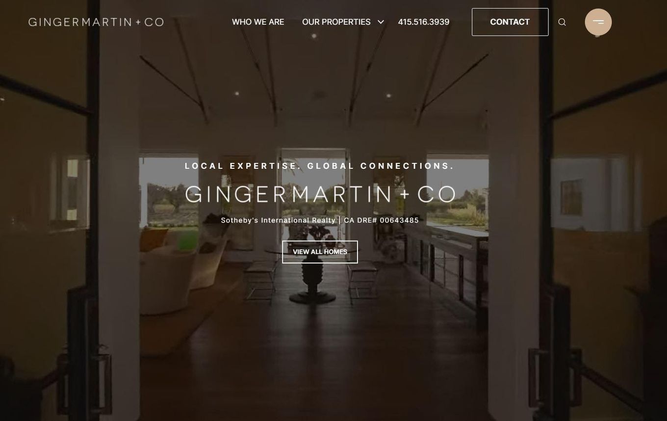 Ginger, Martin + Co - An example of a beautiful real estate website design