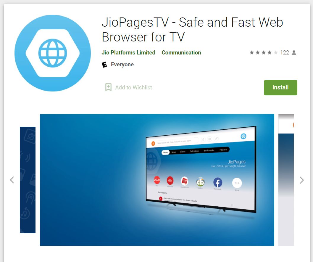 JioPagesTV - A Top Web Browser For Your TV