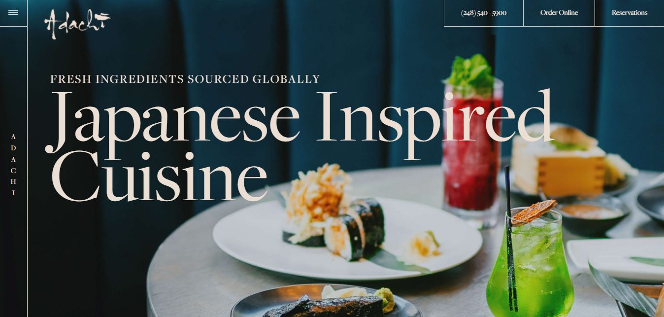 Adachi - Beautiful Restaurant Website For Inspiration
