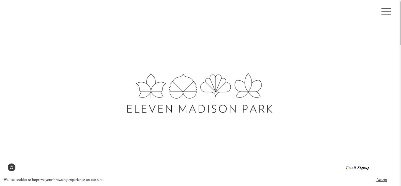 Eleven Madison Park - One of the best restaurant websites