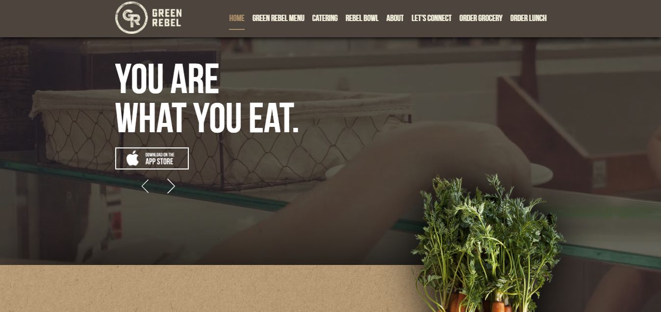Green Rebel - One of the best restaurant websites