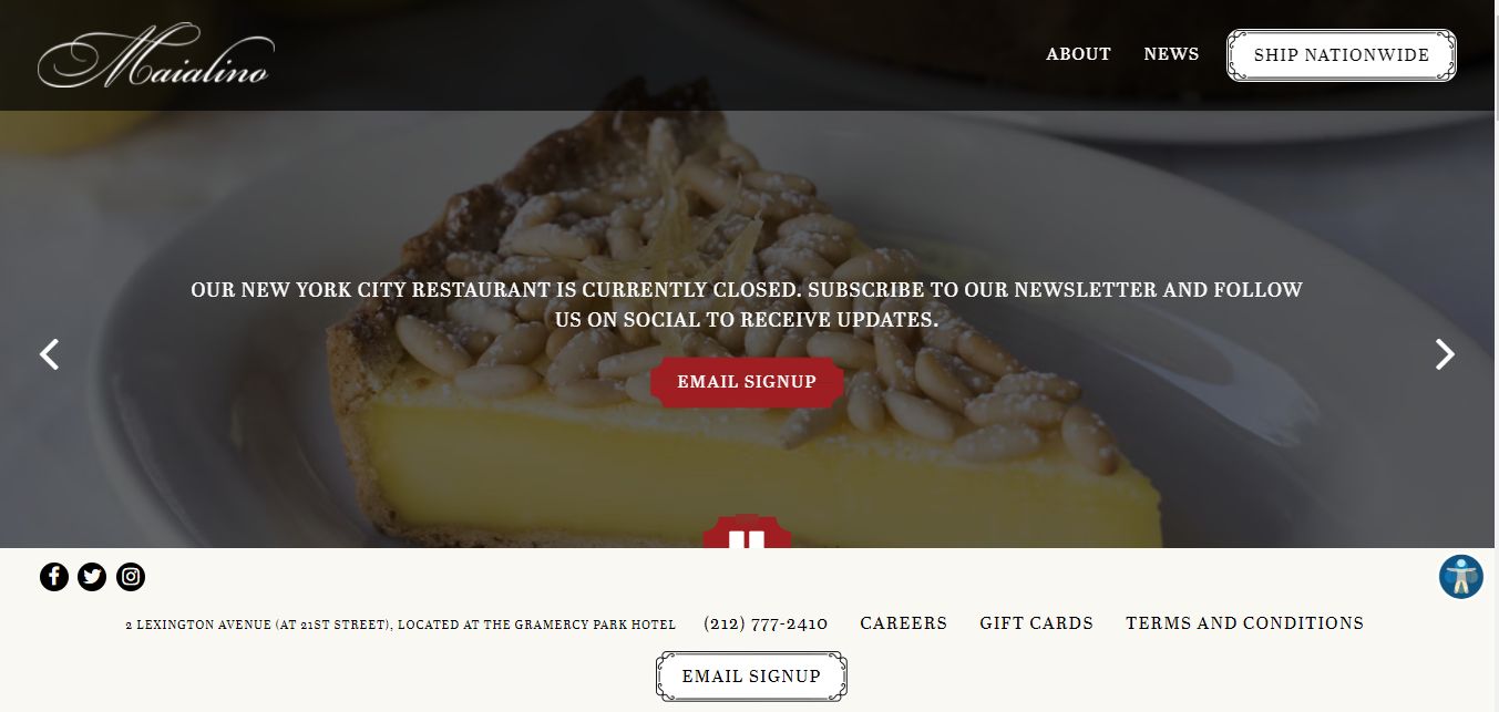 Maialino - Website Restaurant Design