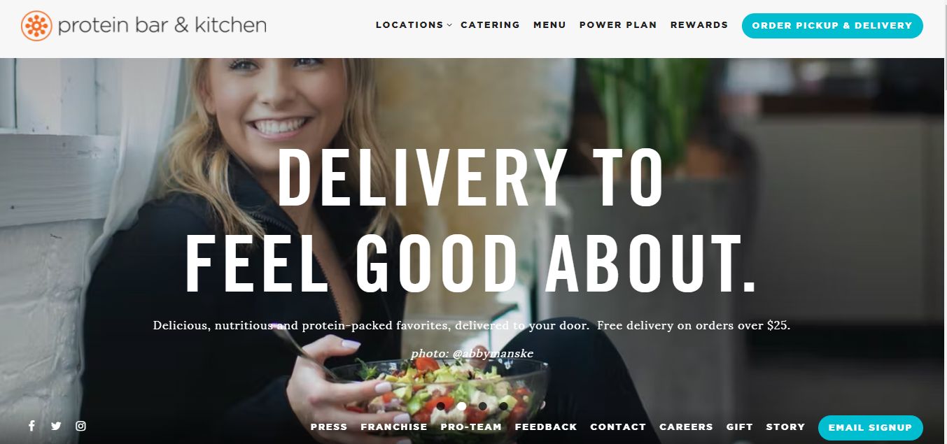Protein Bar & Kitchen - One of the best restaurant websites
