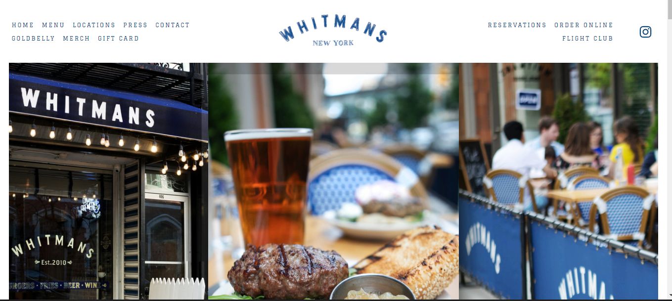 Whitman’s - Restaurant Website Design