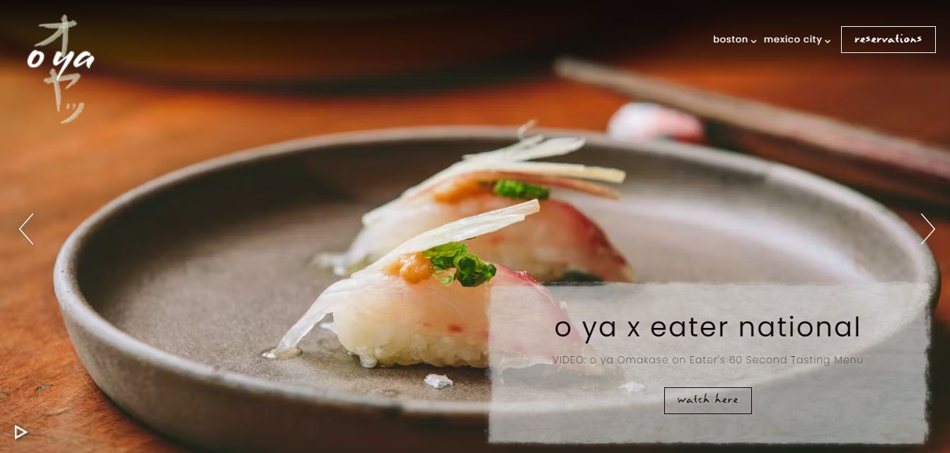 Ya - Best Website Restaurant Design