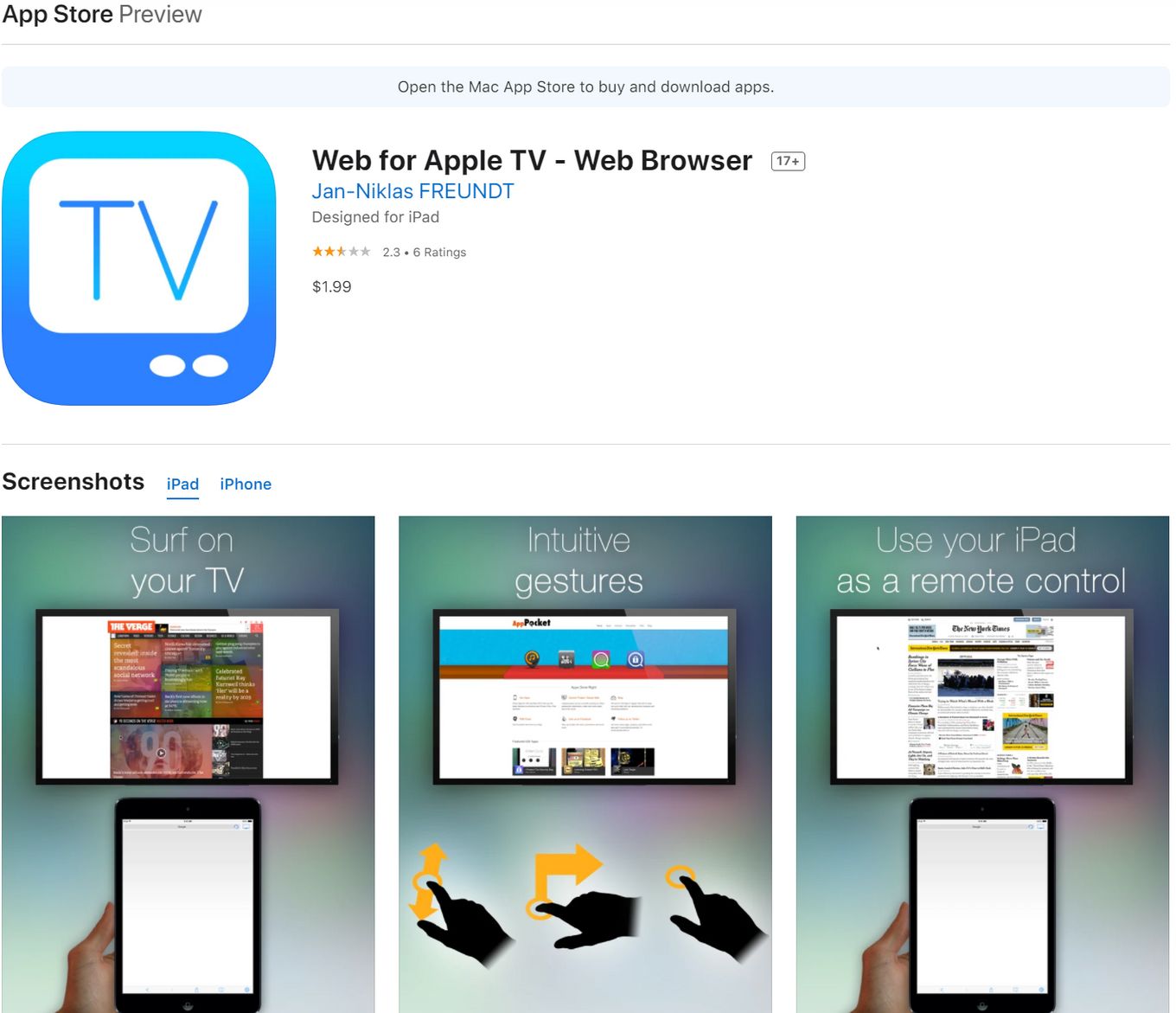 apple tv safari web browser