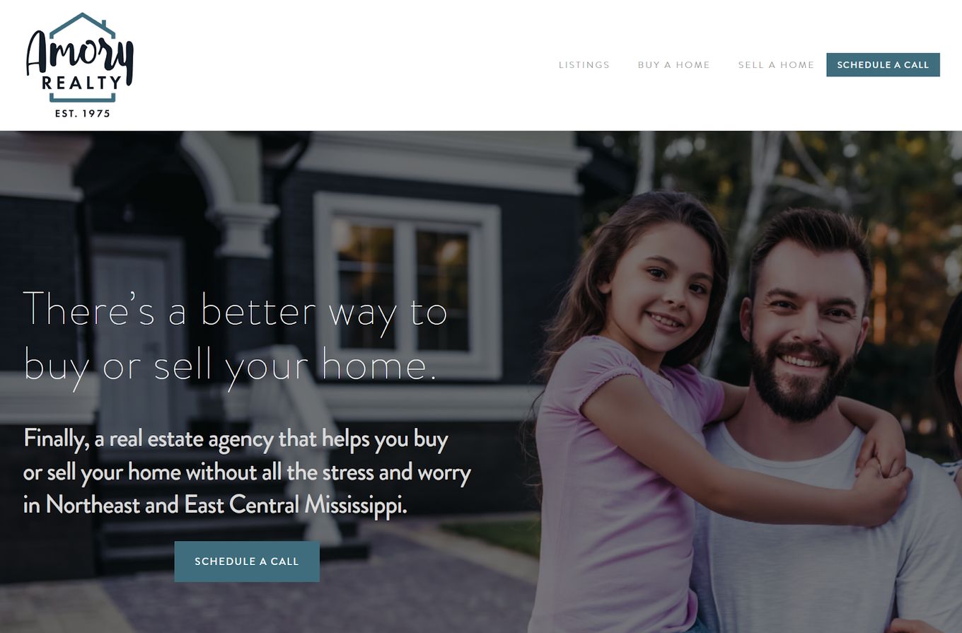Amory Realty - Storybrand website design example