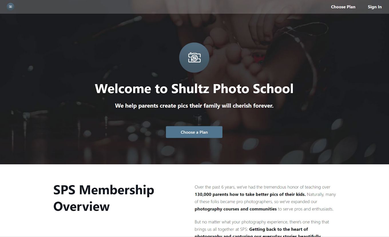 Shultz Photo School - Storybrand website example