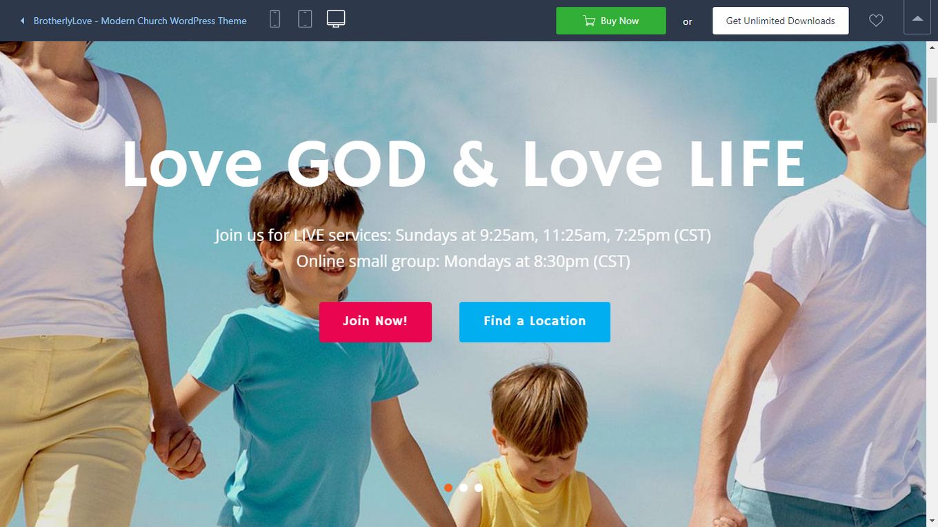 BrotherlyLove - One of the best church website templates