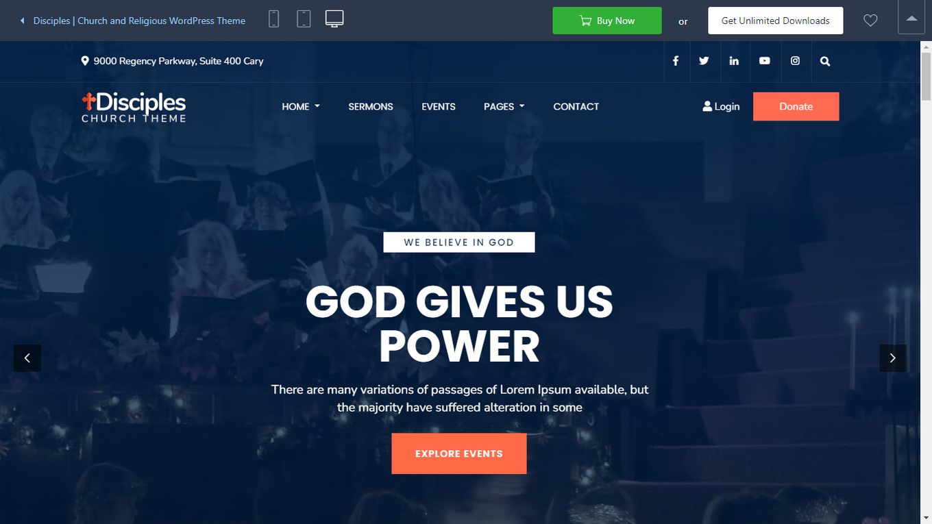 Disciples - Paid Website Tempalte For Your Church