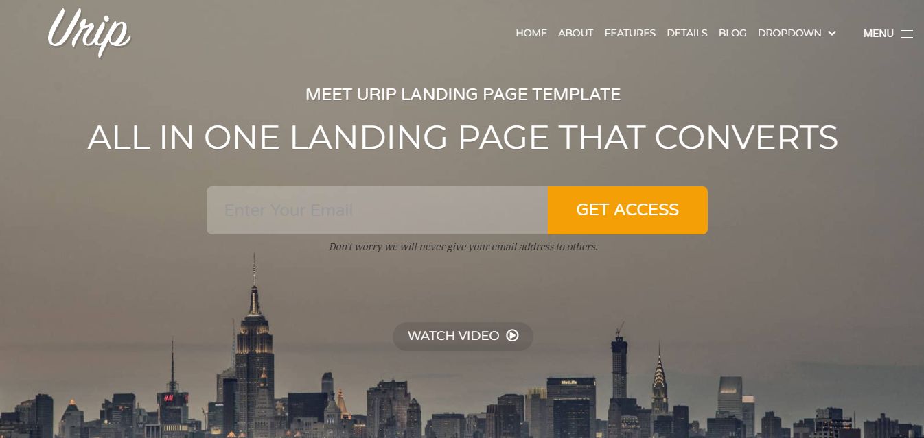 Urip - Landing Page Theme For WordPress