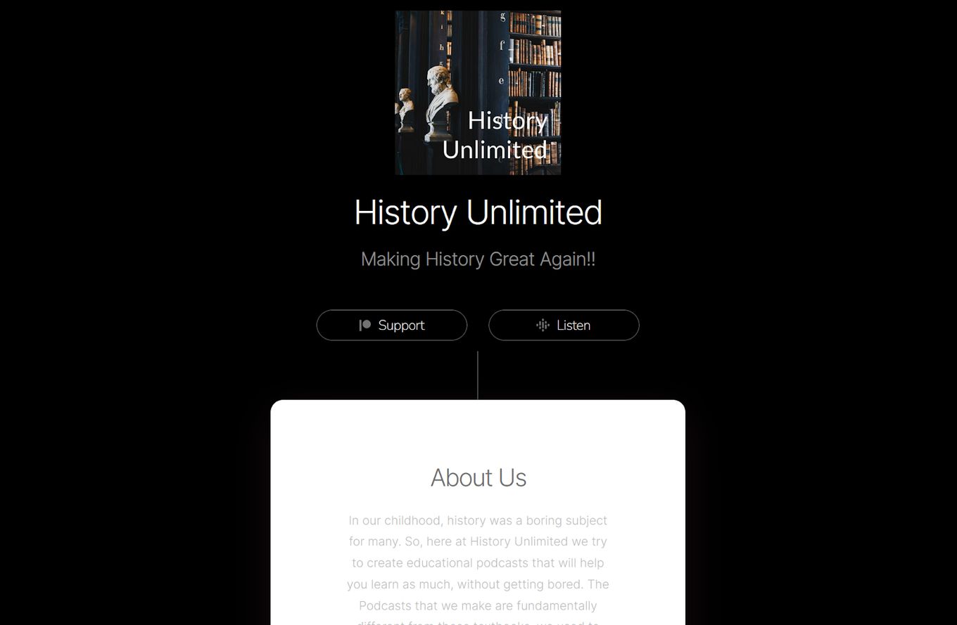 History Unlimited - Great Carrd Idea