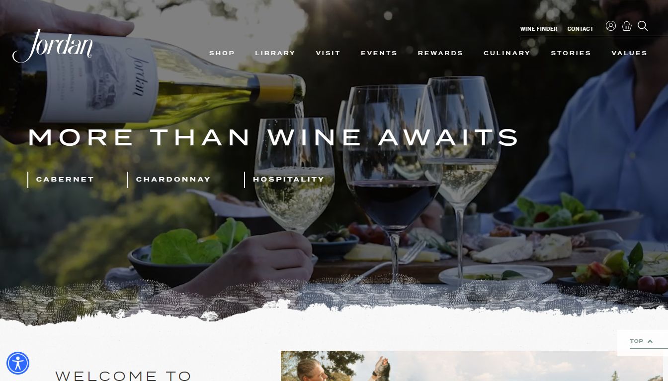 Jordan Winery - Gorgeous Wine Website