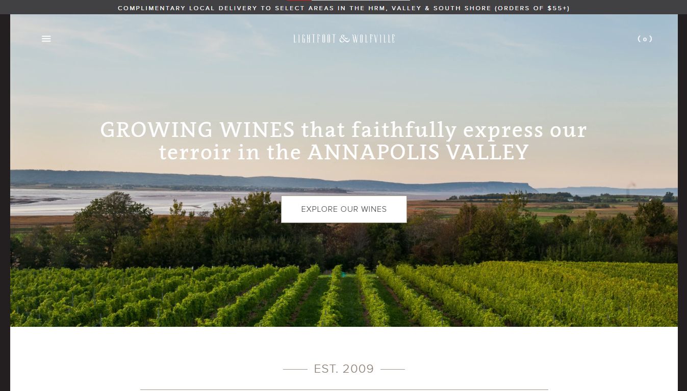 Lightfoot & Wolfville - Stunning Wine Website