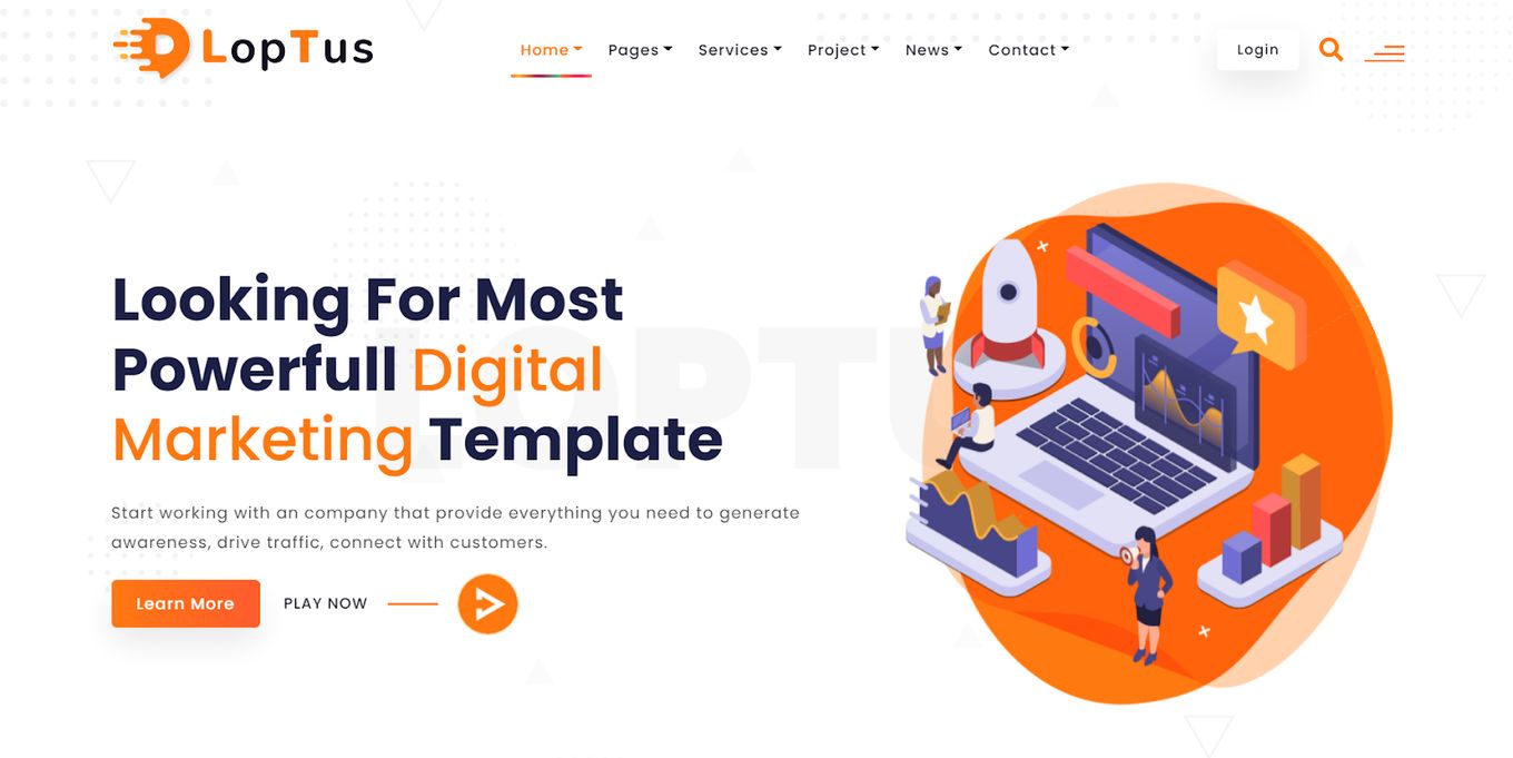 Loptus - One Of The Best Marketing Agency Templates