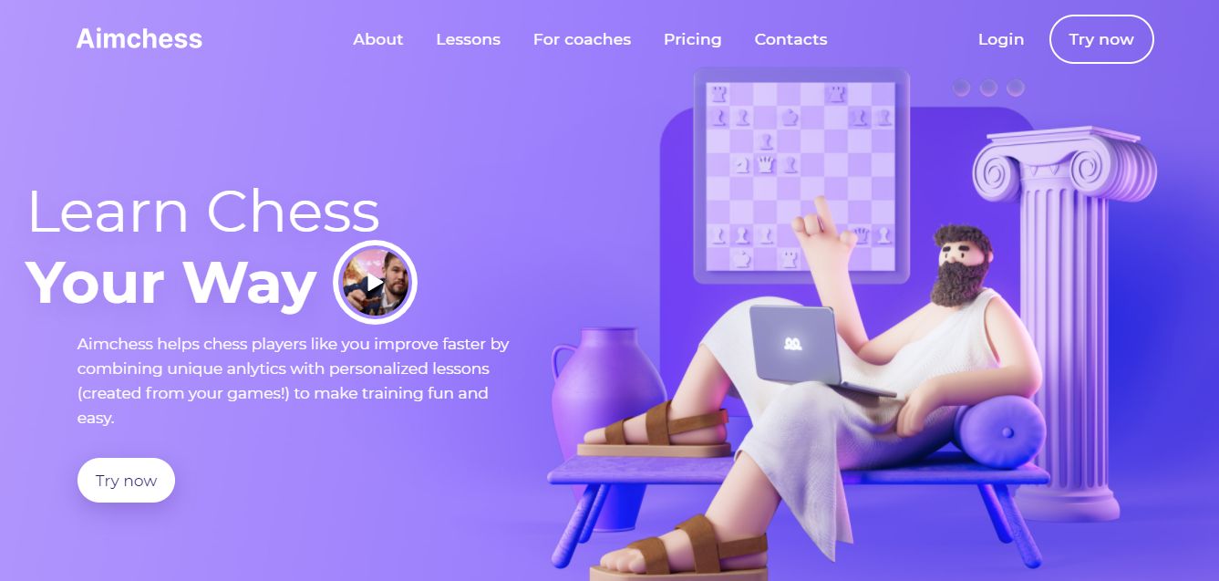 Aim Chess - A Beautiful Teacher Website Example