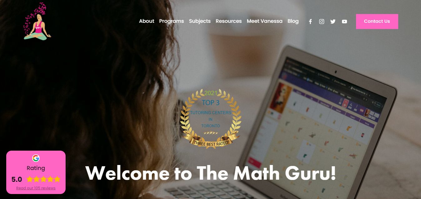 The Math Guru - Teacher Website Example