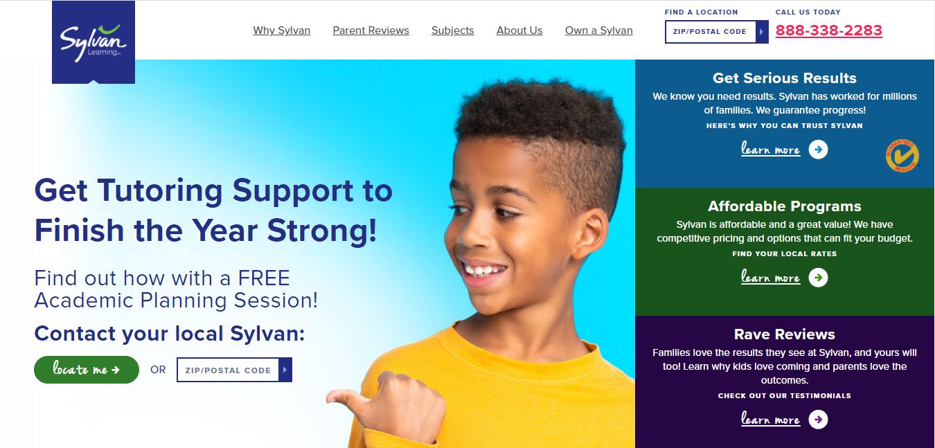 Sylvan Learning - Teacher Website Examle