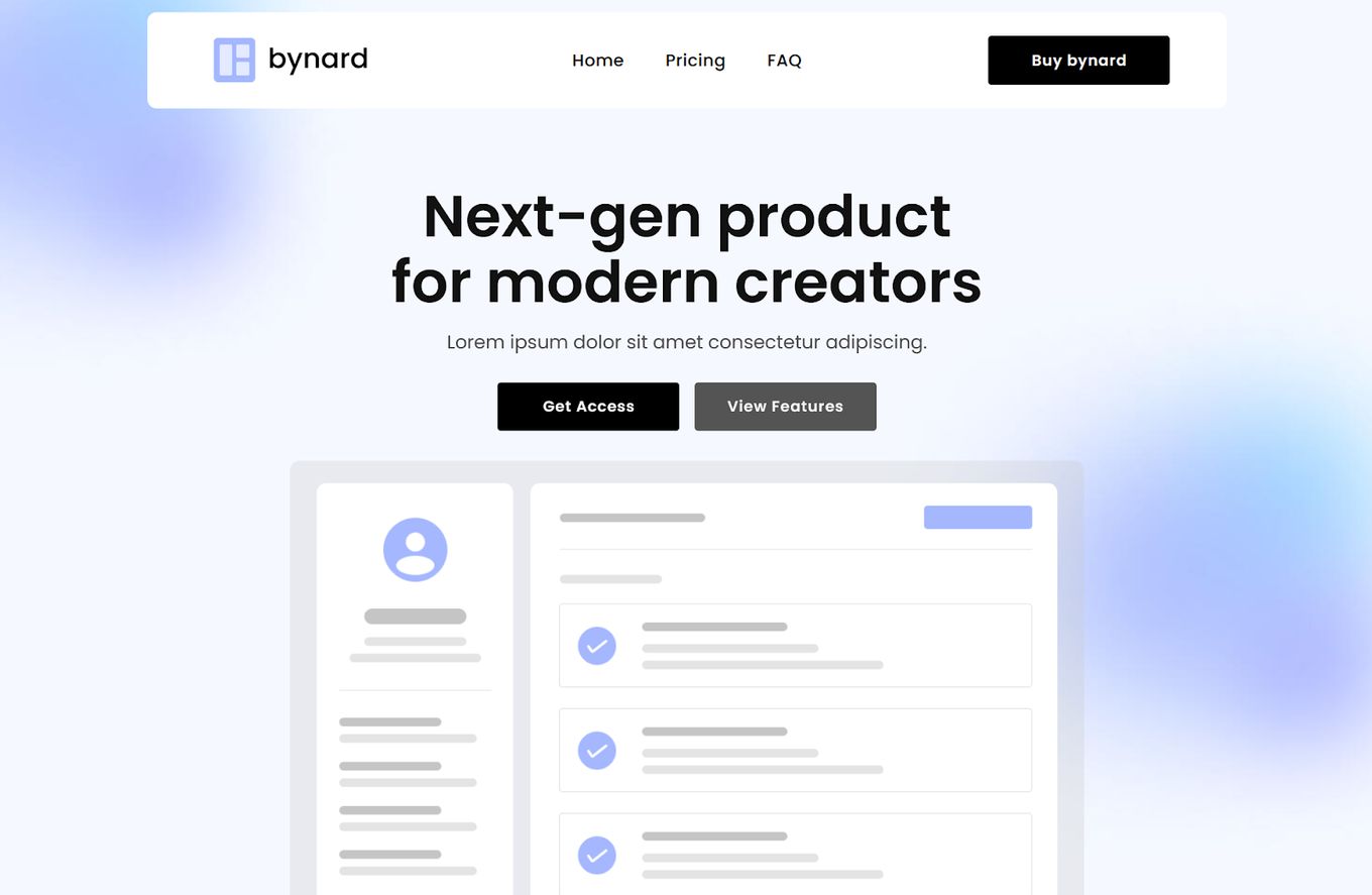 Bynard Product - Premium Carrd Co Template