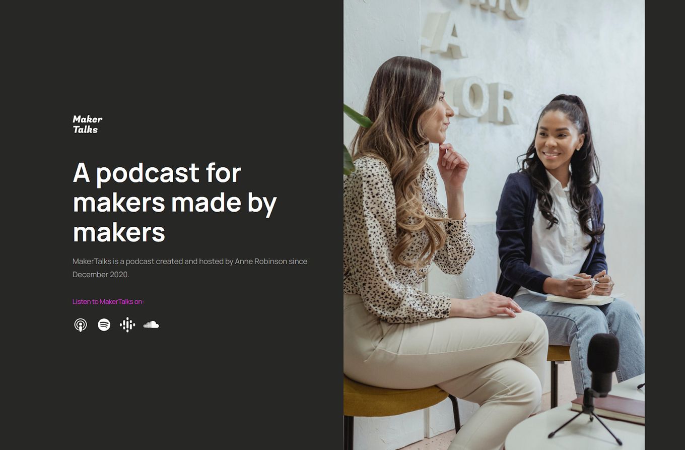 MakerTalks Podcast - Premium Carrd Template
