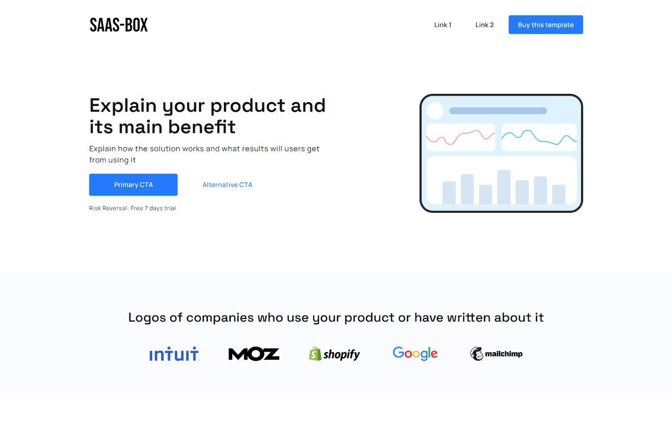 SaaS Box - Beautiful Carrd Template