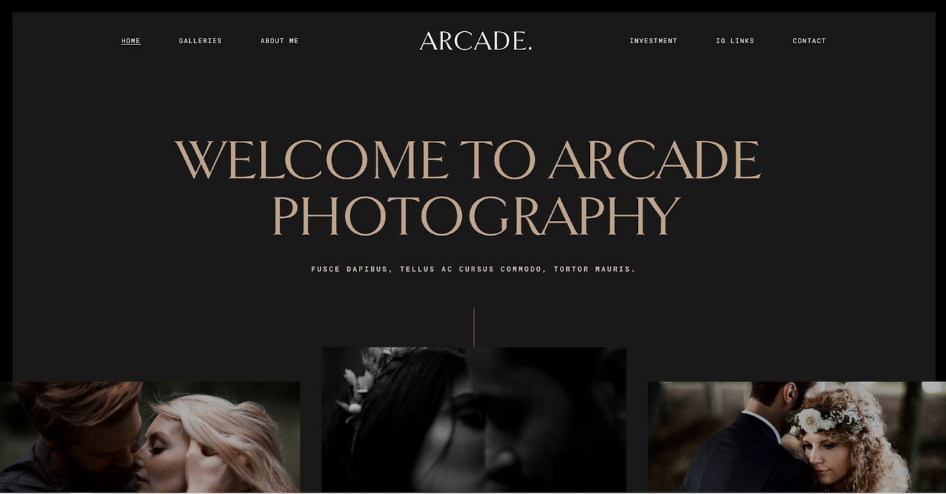Arcade - Premium Squarespace Template For Sale For Photographers