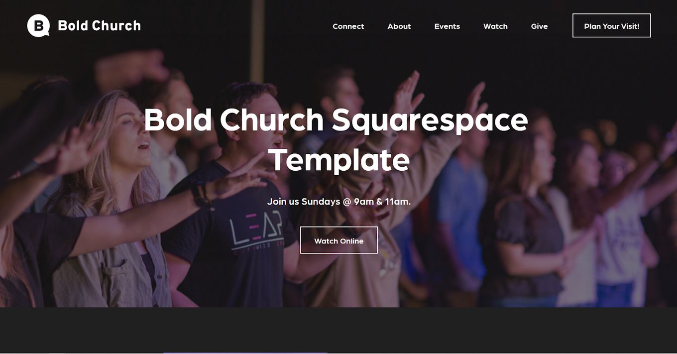 Bold Church - A Great Squarespace Template For Sale
