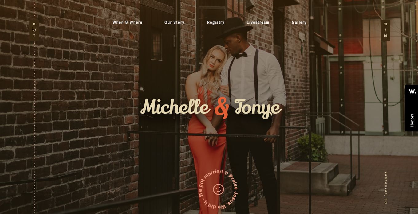 Michelle & Tonye - One of the best wedding website examples